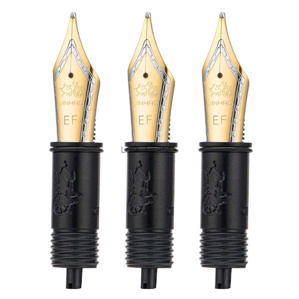 Canetas tinteiro 3 peças Jinhao #6 pontas de caneta tinteiro para Jinhao X350 X850 100 100 Esqueleto 9036 9056 Substituído Metal Nib EF/F/M Dourado/Prata HKD230904