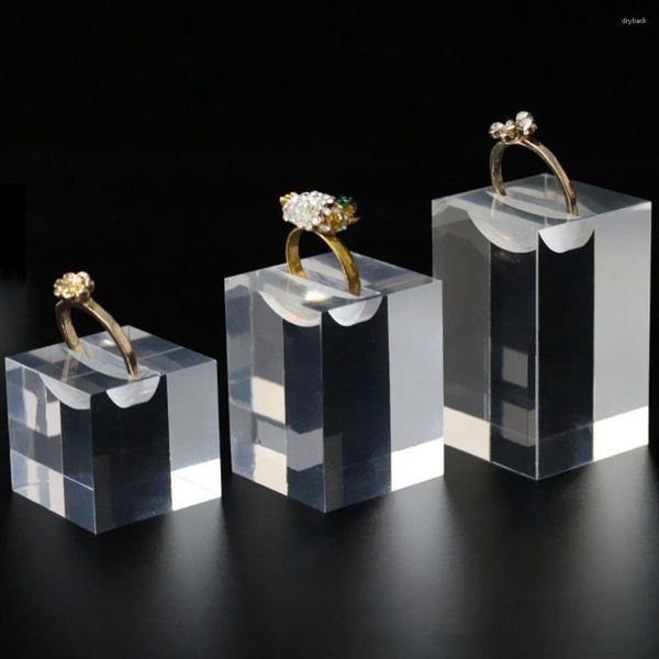Bolsas de jóias 3 pçs / conjunto anel display titular transparente shopping suporte de armazenamento portátil casa desktop adereços para mulheres meninas