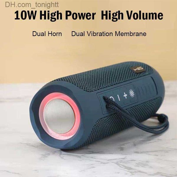 Tragbare Lautsprecher Hochleistungs-tragbare drahtlose Lautsprecher Stereo-Mini-Subwoofer-Säulen-Boombox mit FM-Radio AUX USB-Lautsprecher Music Center LED Q230904
