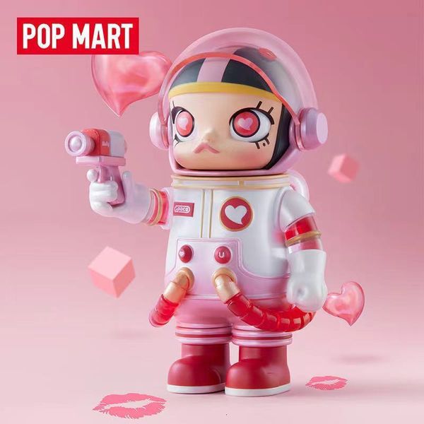 Caixa cega popmart mega 100% espaço molly caixa brinquedos coleção série mistério adivinha saco caja ciega kawaii desktop modelo meninas presente 230901