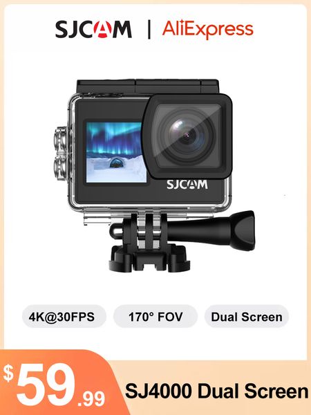 Câmeras de vídeo de ação esportiva Câmera de ação SJCAM Série SJ4000 SJ4000 AIR SJ4000 Tela dupla 4K 30FPS WIFI Câmeras DV subaquáticas à prova d'água para esportes 230904