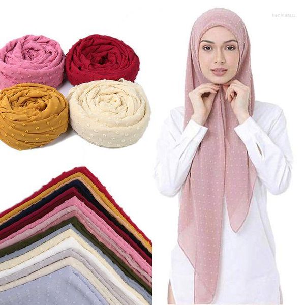 Abbigliamento etnico all'ingrosso 10 pezzi Sciarpa di chiffon Pianura morbida Malesia Hijab Scialle lungo Foulard musulmano Solido Avvolge Turbanti Fascia araba