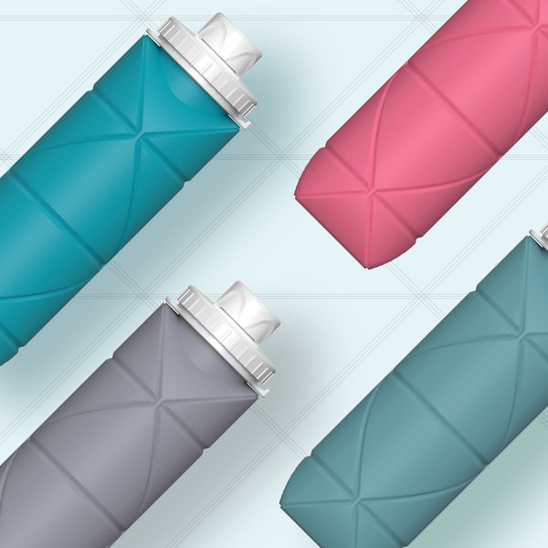 600ml dobrável silicone garrafa de água esportes garrafa de água viagem ao ar livre portátil copo de água correndo equitação acampamento caminhadas chaleira