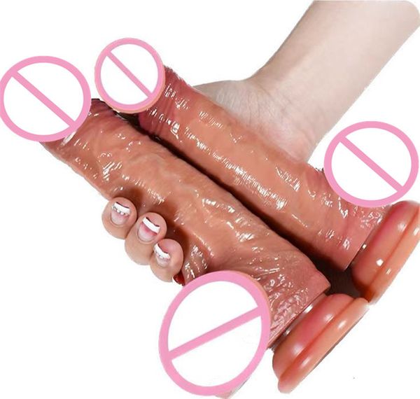 Briefes Patties Dildos réalistes pour les femmes Skin Gliding Fowkin Testicles Testicles anal stimulation vaginale Strapon Sex Toys Femme 230901