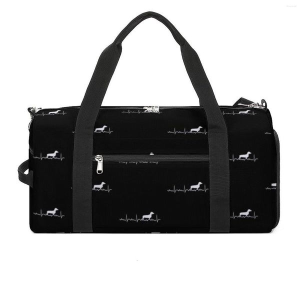 Sacos ao ar livre Dachshund Gym Bag Dog Pet Impermeável Esportes com Sapatos Design de Bagagem Bolsa Bonito Fitness para Homens