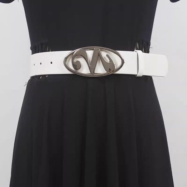 Cintos femininos pista moda prata fivela de couro pu cummerbunds vestido feminino espartilhos cintura decoração cinto largo r843