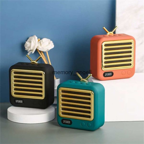 Alto-falantes portáteis Mini alto-falante Bluetooth portátil estilo retrô pequenos alto-falantes sem fio HIFI estéreo caixa de música mesa alto-falante de áudio para casa HKD230904