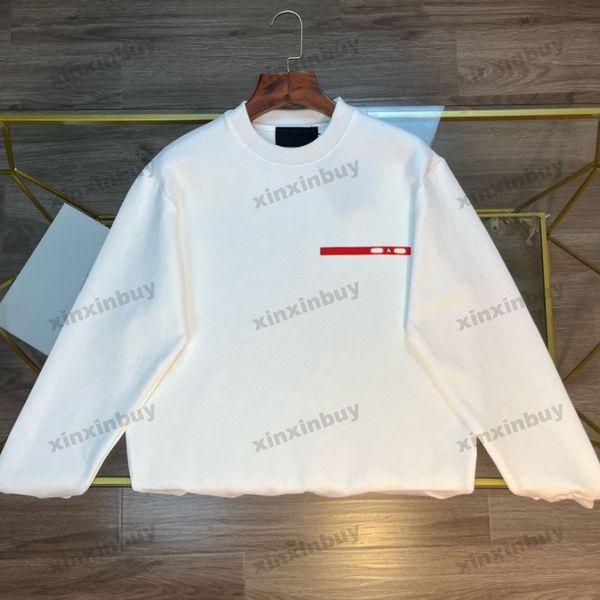 xinxinbuy Maglietta da uomo firmata T-shirt 23ss emulsione etichetta lettera manica corta in cotone da donna Nero kaki S-XL