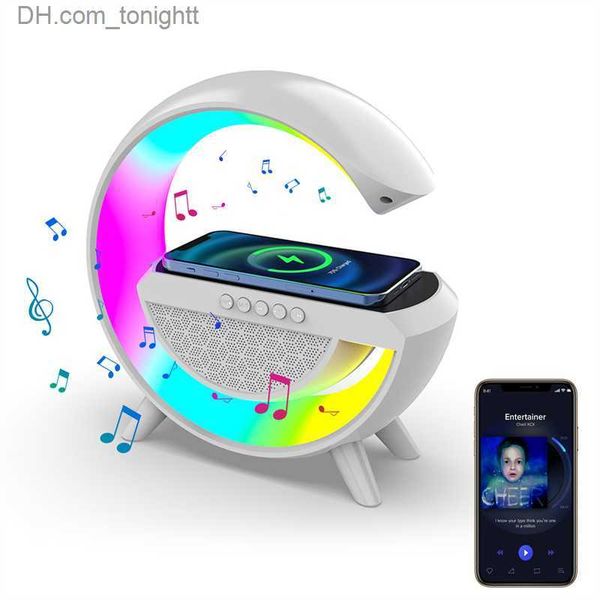 Alto-falantes portáteis Alto-falante portátil sem fio Bluetooth com LED RGB Night Light Atmosphere Lamp Smart Home Notebook Phone Altifalantes Wakeup Lamp Q230904