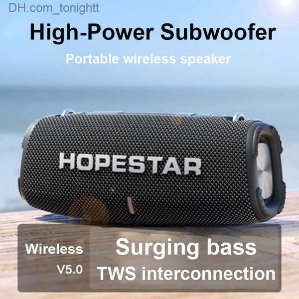 Tragbare Lautsprecher HOPESTAR H50 Tragbare kabellose Lautsprecher Hochleistungs-Großmusikbox für den Außenbereich Super Bass TWS Leistungsstarke Party-Caixa de Som FM-Radio AUX Q230904
