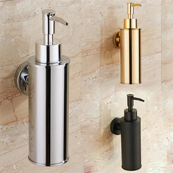 SUS 304 Дозатор для мыла для рук для ванной комнаты, бутылка для жидкого шампуня, настенное крепление, держатель для коробки, нержавеющая сталь, золото, хром, черный242Q