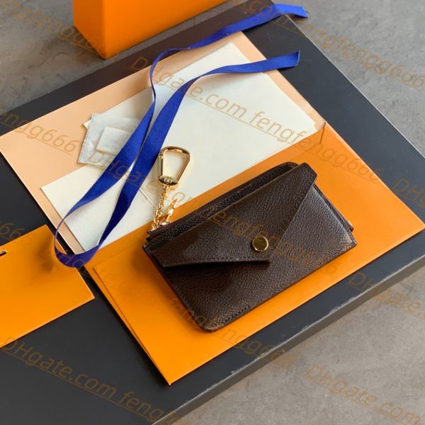 5a alta qualidade designer moda upscale chaveiros pacote de cartão lazer mini zippy carteira de couro em relevo moeda bolsa sacos derme charme chave bolsa com caixa
