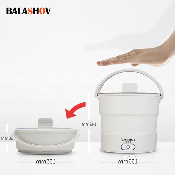 Outros Panelas Dobrável Fogão Elétrico 110V220V Mini Multifuncional Pot Food Steamer Máquina de Cozinhar para Dormitório Noodle Trave 230901