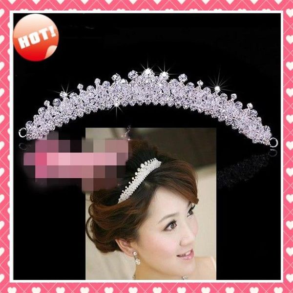 Estoque 2020 brilhante strass moderno designer cristais nova tiara hairpiece coroas casamento nupcial tiaras tiara coroas c2351