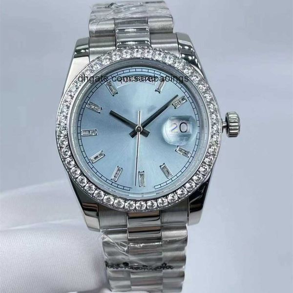 Роскошные дизайнерские классические модные автоматические часы с инкрустацией синим циферблатом, стереоскопический размер ногтя 36 мм, сапфировое стекло, любимый женский рождественский подарок E1P5