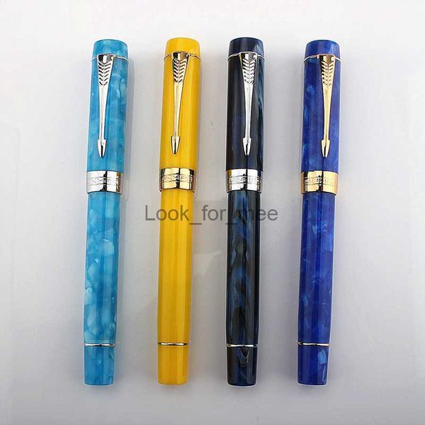 Canetas-tinteiro Jinhao 100 Caneta tinteiro de resina centenária 0,5MM EF/F/M/Bent Nib com conversor dourado/prateado Clipe para escritório de negócios Caneta de escrita HKD230904