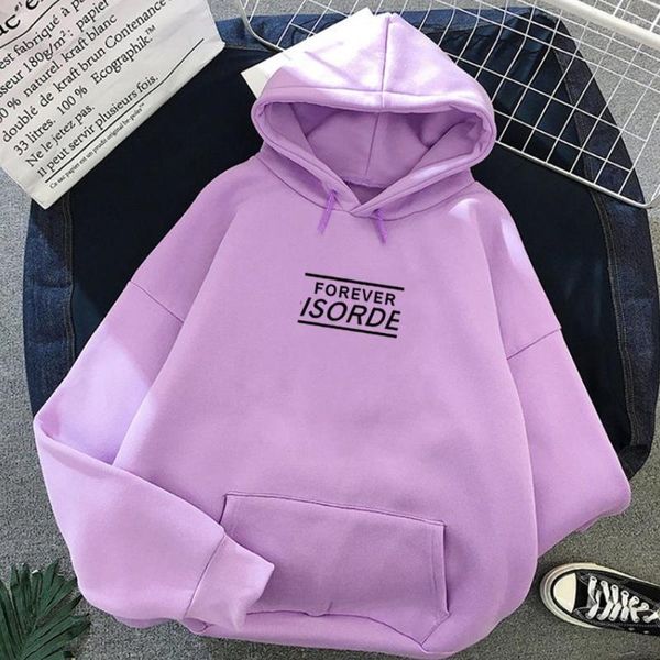 Hoodies femininos para sempre isored inglês carta impressão punk hoodie harajuku moletom kpop streetwear quente simples com capuz menina jaqueta