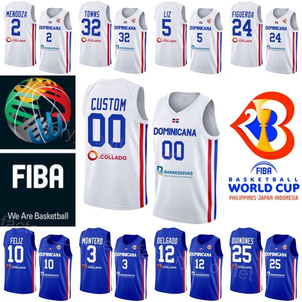 Stampa Pallacanestro Repubblica Dominicana 2 Maglia Rigoberto Mendoza Coppa del Mondo 2023 12 Angel Delgado 24 L.J. Figueroa 25 Lester Quinones 11 Eloy Vargas Nazionale