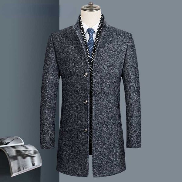 Damen Wollmischungen Herren Wollmantel Winter Wollmantel Mann Pea Coat Warme Wollmischung Jacke Herren Wolle Kaschmir Mantel Stehkragen Mantel HKD230904