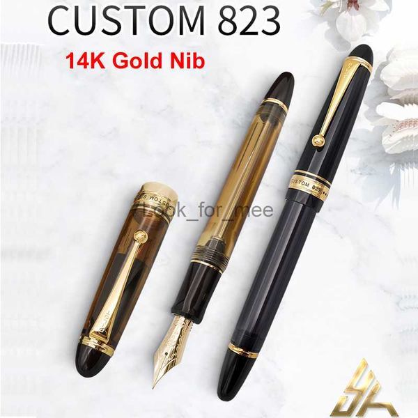 Canetas-tinteiro Nova venda Caneta-tinteiro PILOT Pen PERSONALIZADO 823 Dispositivo de sucção rotativa 14K Nib de ouro Produtos de papelaria de alta qualidade FKK-3MRP Caneta de luxo HKD230904