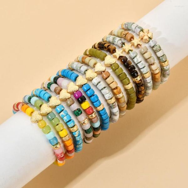 Charme Pulseiras Boho Trendy Abacus Beads Pulseira Homens Onyx Pedra Mulheres Sorte Chakra Amizade Casais Feminino Jóias Presente