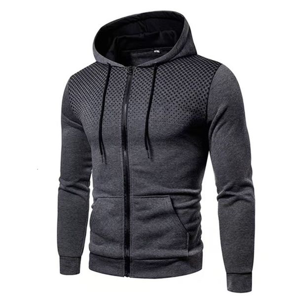 Herrenjacken HerbstWinter im Mantel Sport Top Reißverschluss Langarm gepunkteter Kapuzenpullover Herren Designerkleidung für Männer 230901