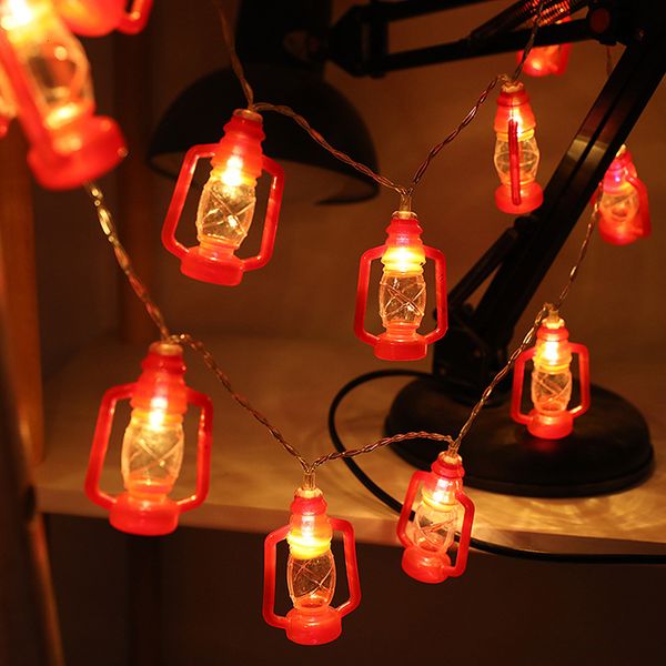 Diğer Etkinlik Partisi Malzemeleri Fener String Lights 1020 LED Mini Kerosen Vintage Lamba Pil Çalışan Peri 230901