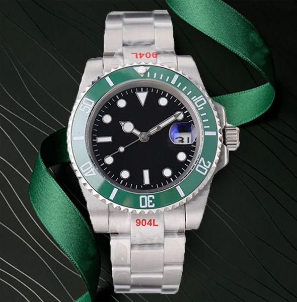 relojes aaa часы дизайнерские автоматические механические часы 8215 с механизмом Sub style мужские наручные часы черный циферблат зеленый безель водонепроницаемый стильный reloj hombre