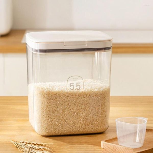 Garrafas de armazenamento dispensador de farinha ferramenta de cozimento para ingredientes secos multi-funcional recipiente de arroz conjunto com boa vedação fácil com uma mão