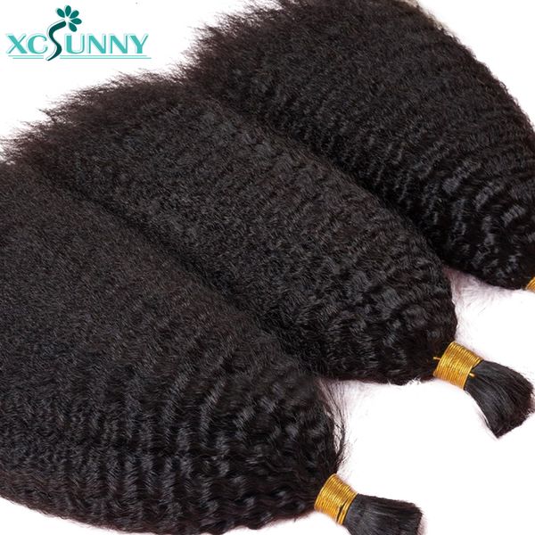 Perucas de renda Kinky Straight Bulk Cabelo Humano para Trança Sem Trama Full End Double Drown 5 pcs Burmese Bulk Hair Bundles Atacado 230901