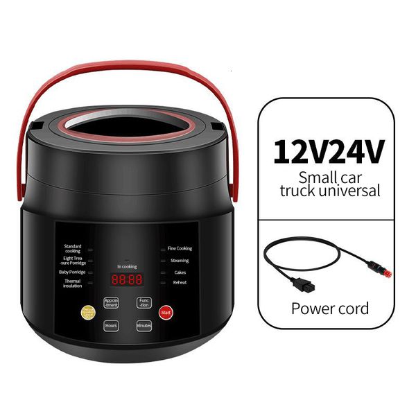 Fogão térmico elétrico mini arroz multicooker carro portátil 12v 24v máquina de cozinhar para e caminhão menu inglês 230901