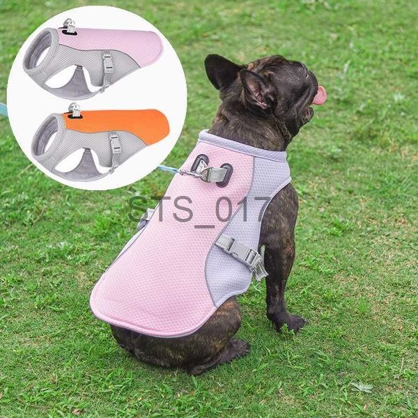 Abbigliamento per cani Dropship Gilet rinfrescante per cani con imbracatura Protezione UV riflettente Fibbia con fibbia Cappotto più fresco per evaporazione traspirante per l'escursionismo x0904