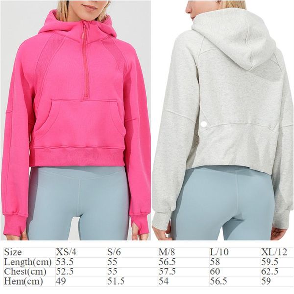 Ll-88288 hoodies egzersiz fitness giyim kadın yoga kıyafeti spor giyim dış kısa ceketleri açık giyim gündelik yetişkin koşu kaput205i