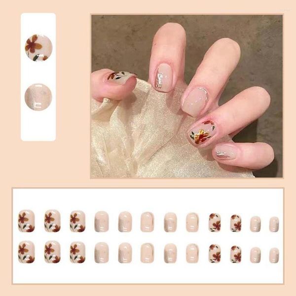 Unghie finte corte strumenti per manicure con rose finte Love Heart 3D Nail Art Tips Decorazioni floreali