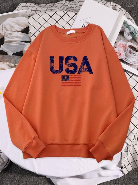 Frauen Hoodies USA Buchstaben Amerikanische Flagge Sterne Und Streifen Frauen Hoodie Sport Lose Pullover Sinple Qualität Outwears Harajuku Straße