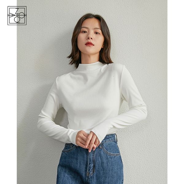 Mulheres Suéteres Ziqiao Suéter Japonês Gola Alta Pulôveres Mulheres Camisa De Malha Branca Tops Bottoming SweatersSlim Preto Pulôver 230904