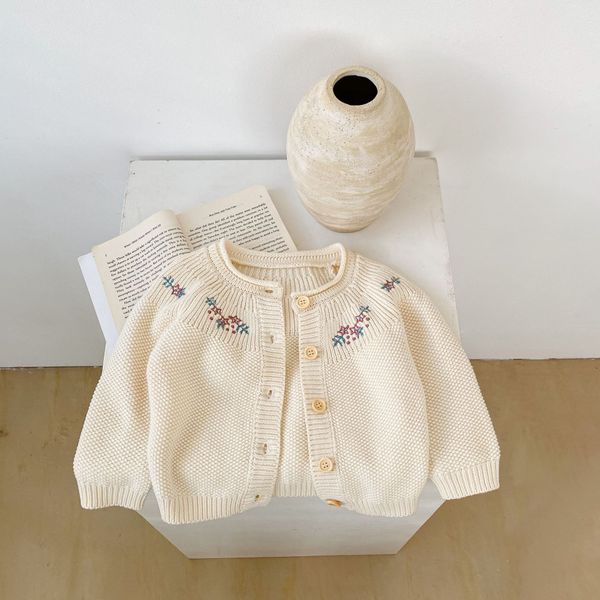Cardigã de malha para bebês de 0 a 3 anos, suéter fashion de malha, jaqueta, casaco, cardigãs para meninas, outono e inverno 2580