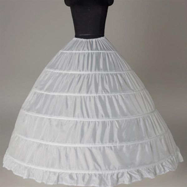 6-Reifen-Petticoat für Ballkleid-Hochzeitskleider, Vliesstoff, verstellbare Taille, Krinoline, bauschiges Kleid, Braut-Unterrock, AL2162204I
