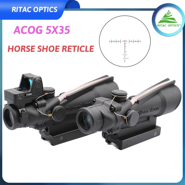 TRIJICON ACOG 5x35 Scopo iluminado Reticular de calçados com ponto vermelho RMR LOGOTO EM RMR