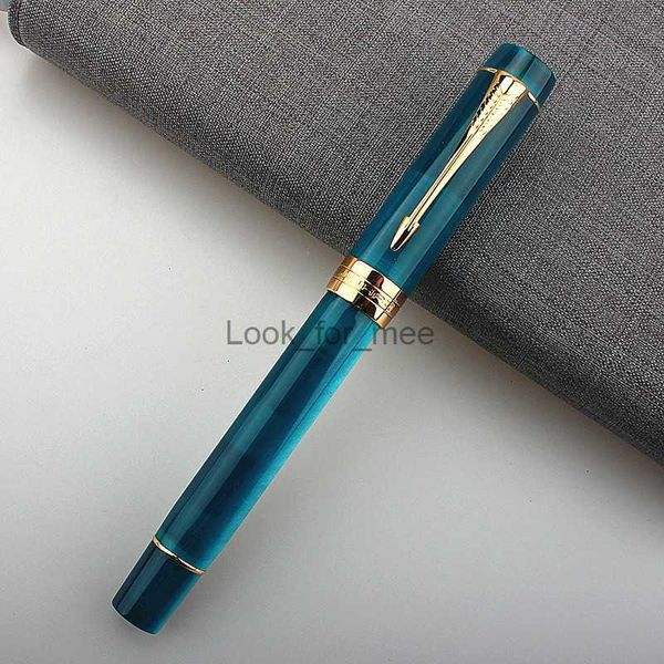 Canetas-tinteiro Novo Jinhao 100 Centennial Resin Peacock Orchid Fountain Pen Nib Fine Golden Clip Business Office Gift Pen Business Office HKD230904