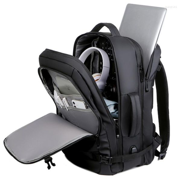 Schultaschen 40l Multifunktions-Geschäftsreiserucksack Erweiterbare 16-Zoll-Tasche Leichte Notebook-USB-Aufladung Große Herren-Laptop-Rucksäcke