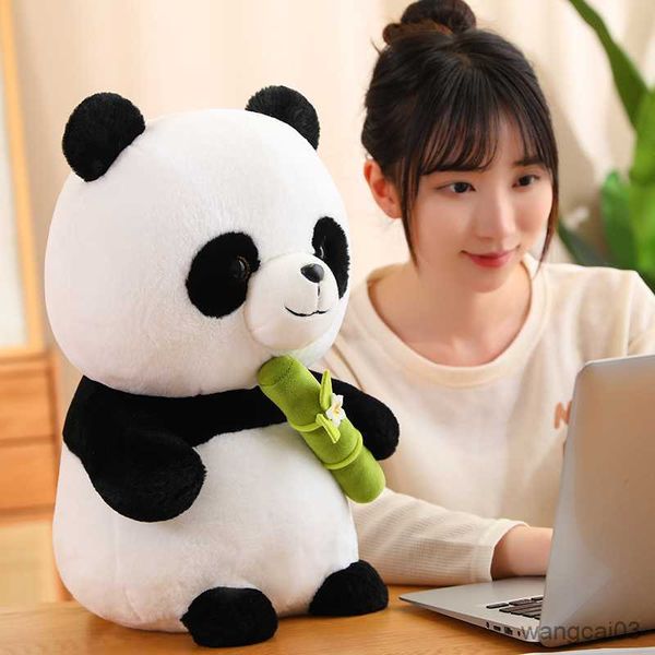 Animais de pelúcia de pelúcia 25 cm Panda brinquedos de pelúcia bonito bambu panda ursos com bambu plushie boneca brinquedo animal de pelúcia para crianças melhor presente r230904