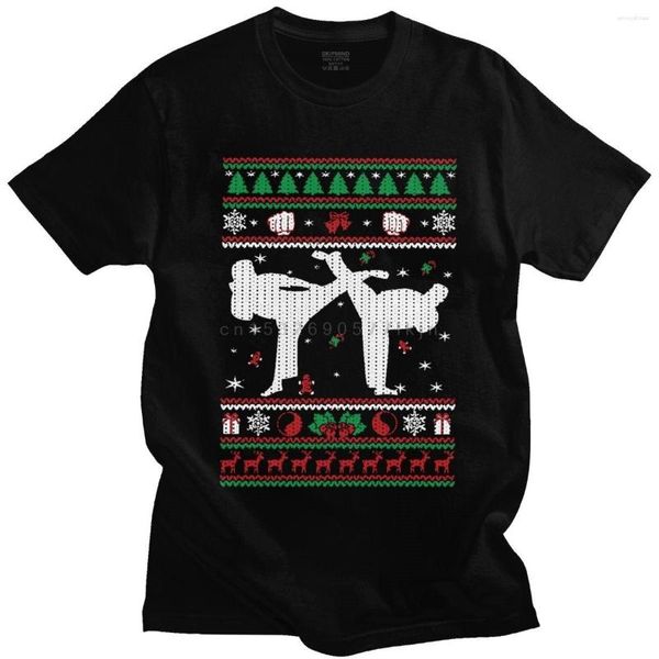 Erkekler Tişörtleri Taekwondo Çirkin Noel T-shirt Erkekler Pamuk Kore Tae Kwon Tees Yuvarlak Yakalı Kısa Kol Yaz Grafik Gömlek Giyim