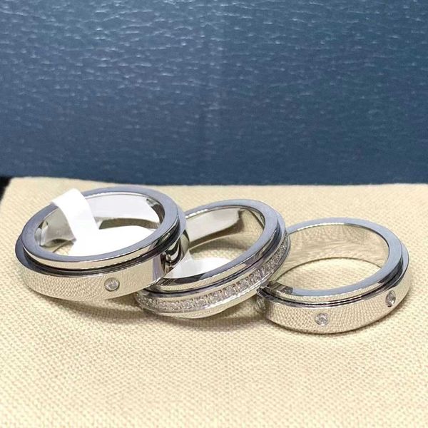 Дизайнер Piage вращающийся кольцо роскошное верхнее бриллиантовое кольцо V Gold High Edition Diamond Personalized Fashion Simple Wersative Pare Ring Accessory Jewelry Jewelry