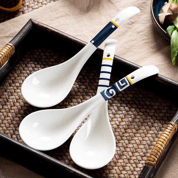 Conjuntos de louça Onlycook Cerâmica Grande Tamanho Estilo Japonês Colher Talheres Sopa Asiática Cozinha Utensílio 230901