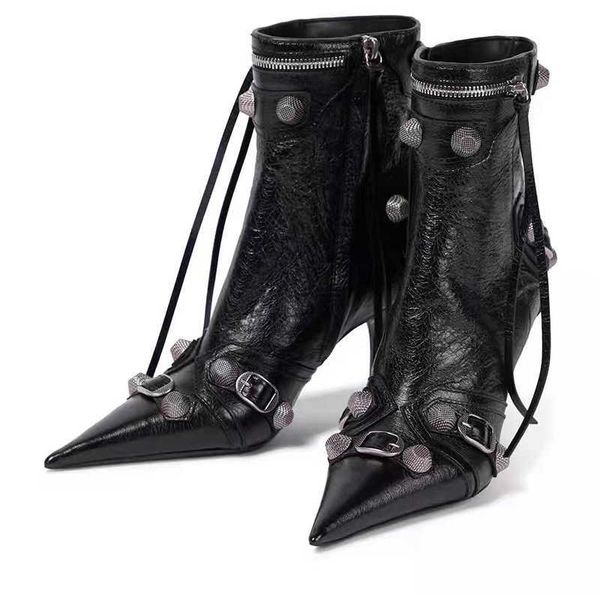 Женские зимние новые прогулочные ботинки большого размера на очень высоком каблуке с застежкой-молнией и пряжкой сбоку, 230830