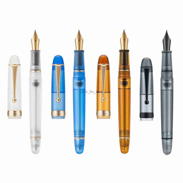 Перьевые ручки Asvine V126 Перьевая ручка с вакуумным наполнением EF/F/M Перо Красивый прозрачный коричневый/матовый синий белый акриловый подарочный набор для письма HKD230904