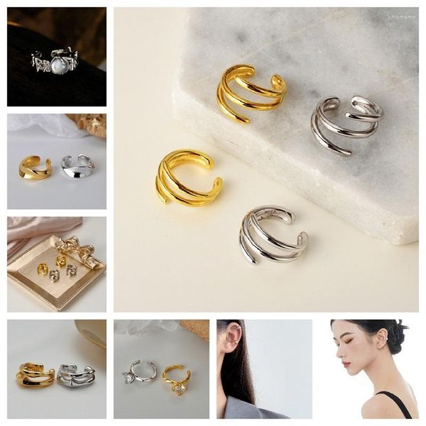 Brincos de garanhão na moda clipe de orelha para mulheres personalidade homem ouro cartilagem manguito sem piercing s925 prata festa jóias finas
