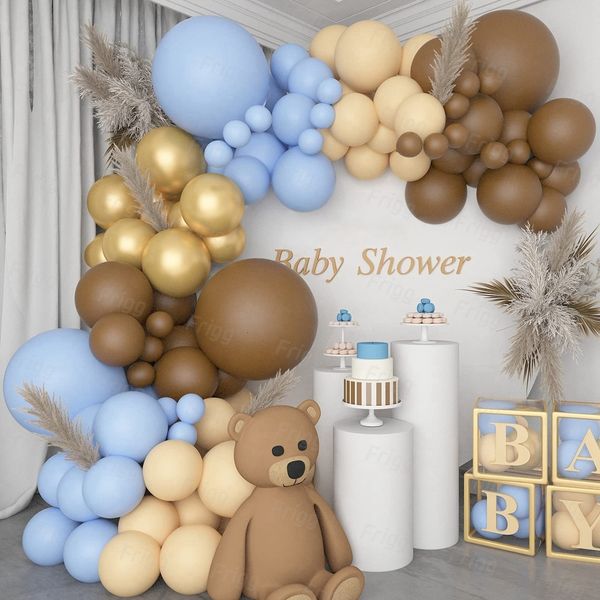 Outros suprimentos de festa de evento Café Brown Balão Garland Arch Kit 1º Aniversário Decorações Crianças Látex Baloon Baby Shower Teddy Bear Theme Ballon 230904