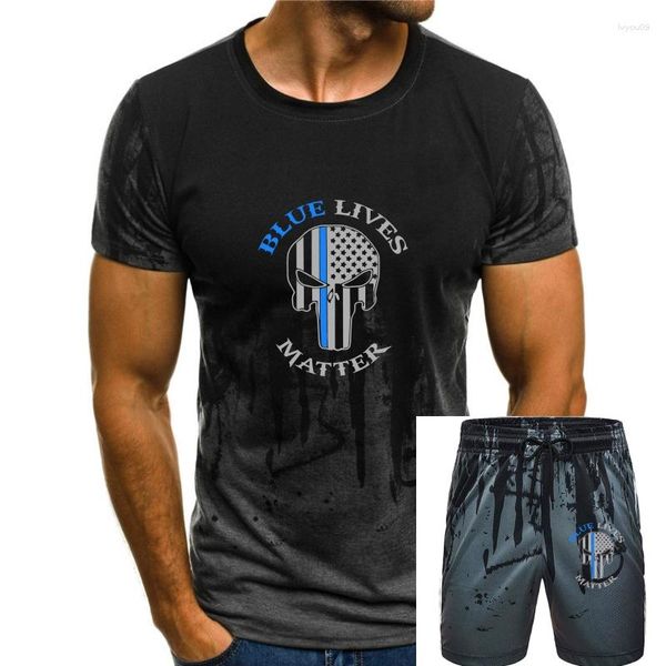 Fatos de treino masculinos vintage gráfico azul vidas matéria camisetas sob medida mangas curtas ultra algodão gola redonda